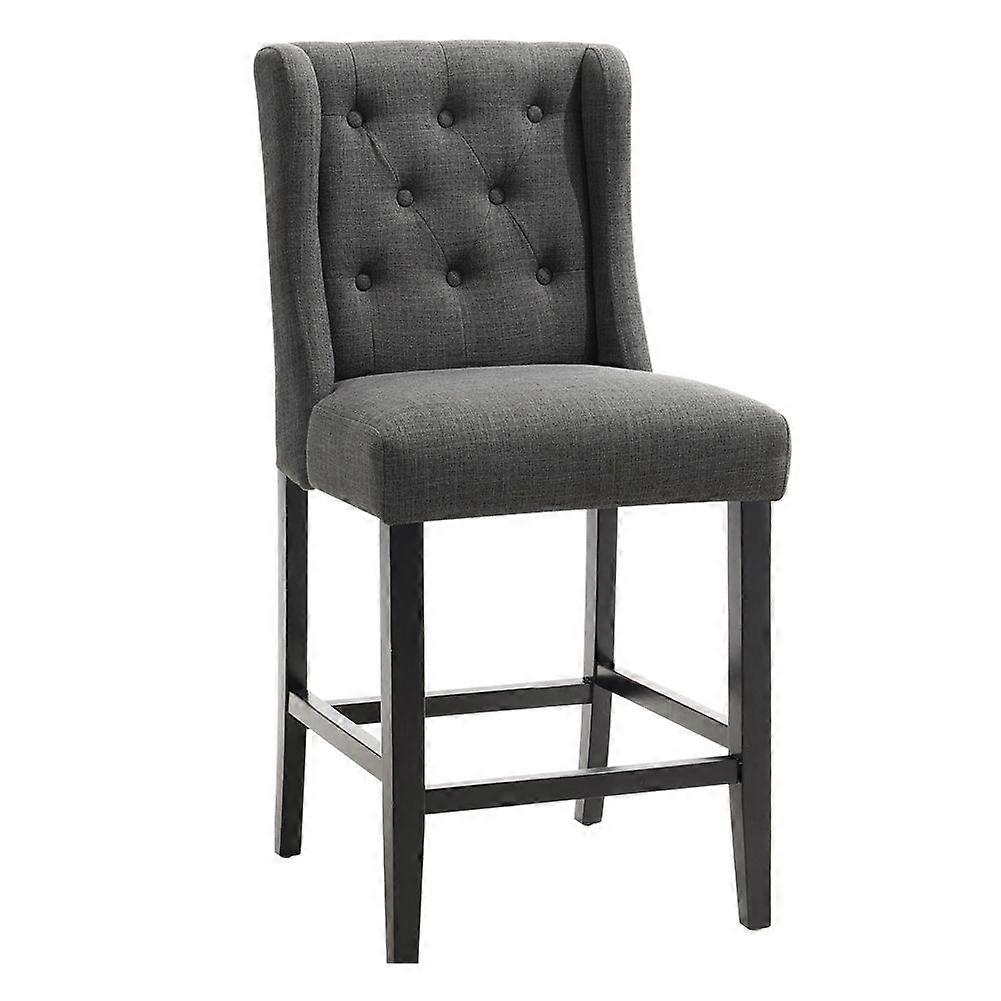 2PCS Tufted Linen Upholstered Bar Stools