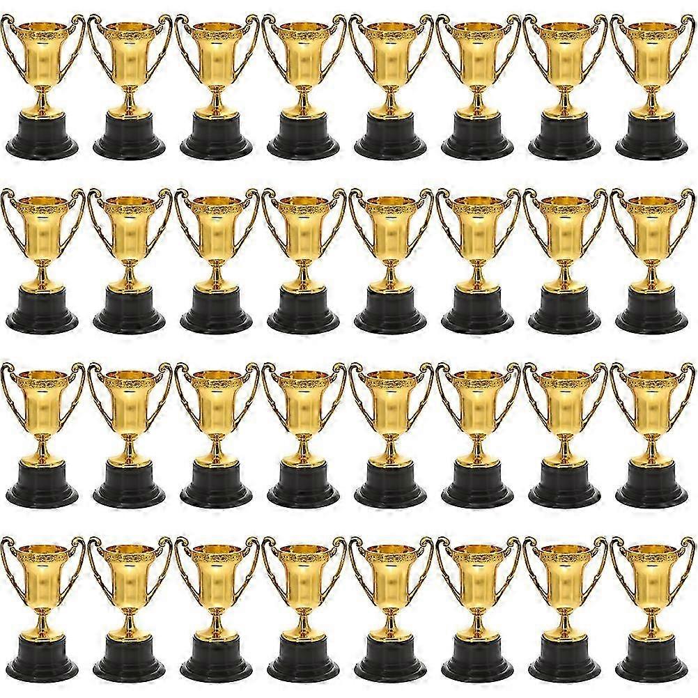32Pcs Mini Trophy Model Small Plastic Trophy  Party Prop Plastic Trophy  Toy With Base