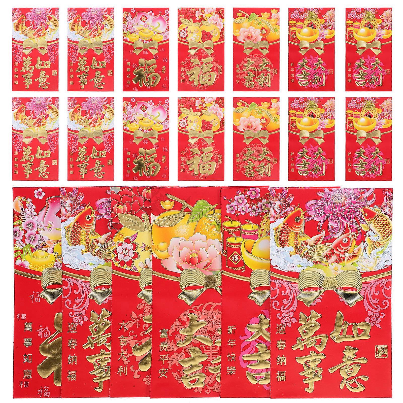 60pcs Red Envelopes for Chinese New Year Lucky Money Packets with Traditional Snake Design Festive Cash Holders for Year of the Snake