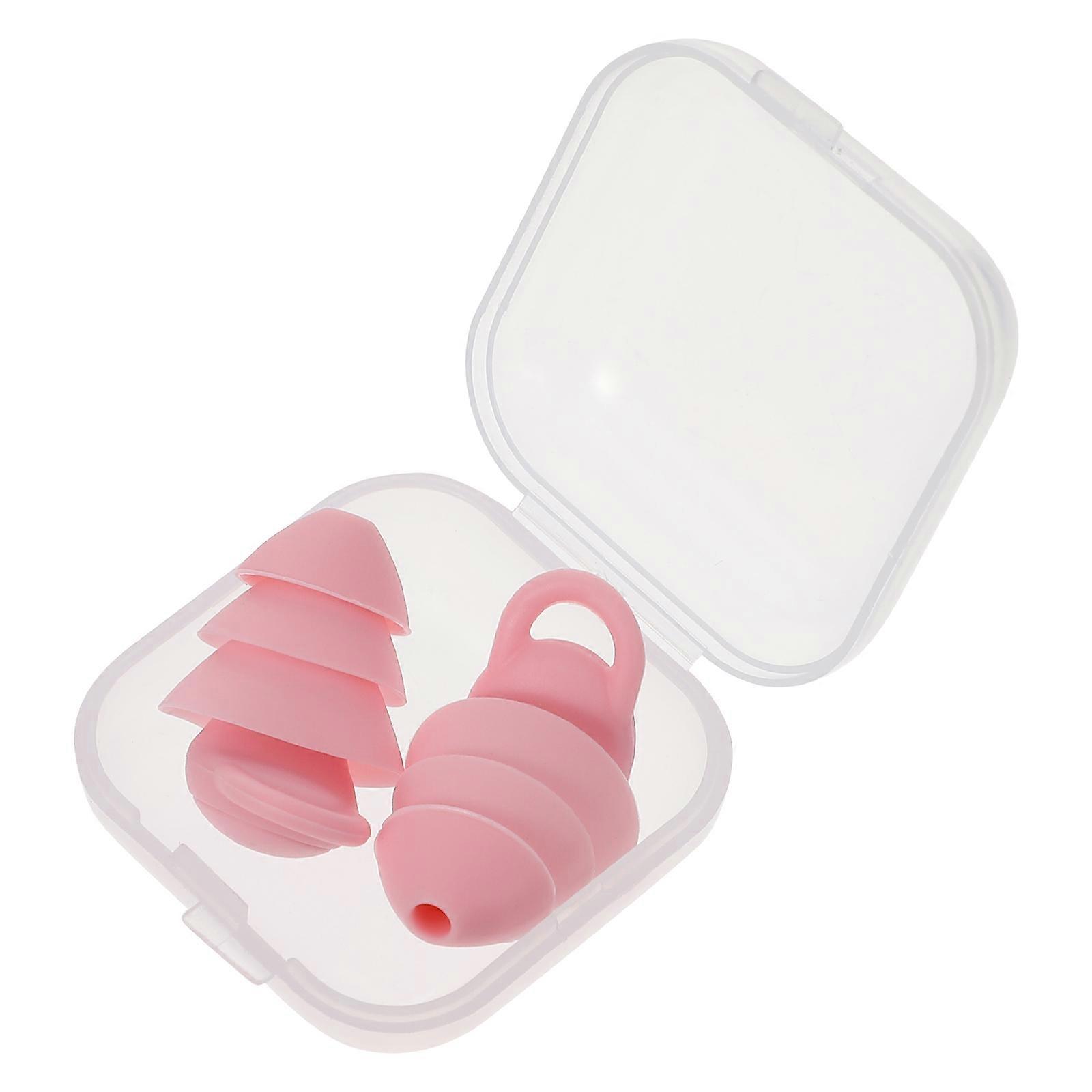 Pink Silicone Earplugs for Sleep and Ear Protecting Soft Comfortable with Three Layer Barrier Noise
