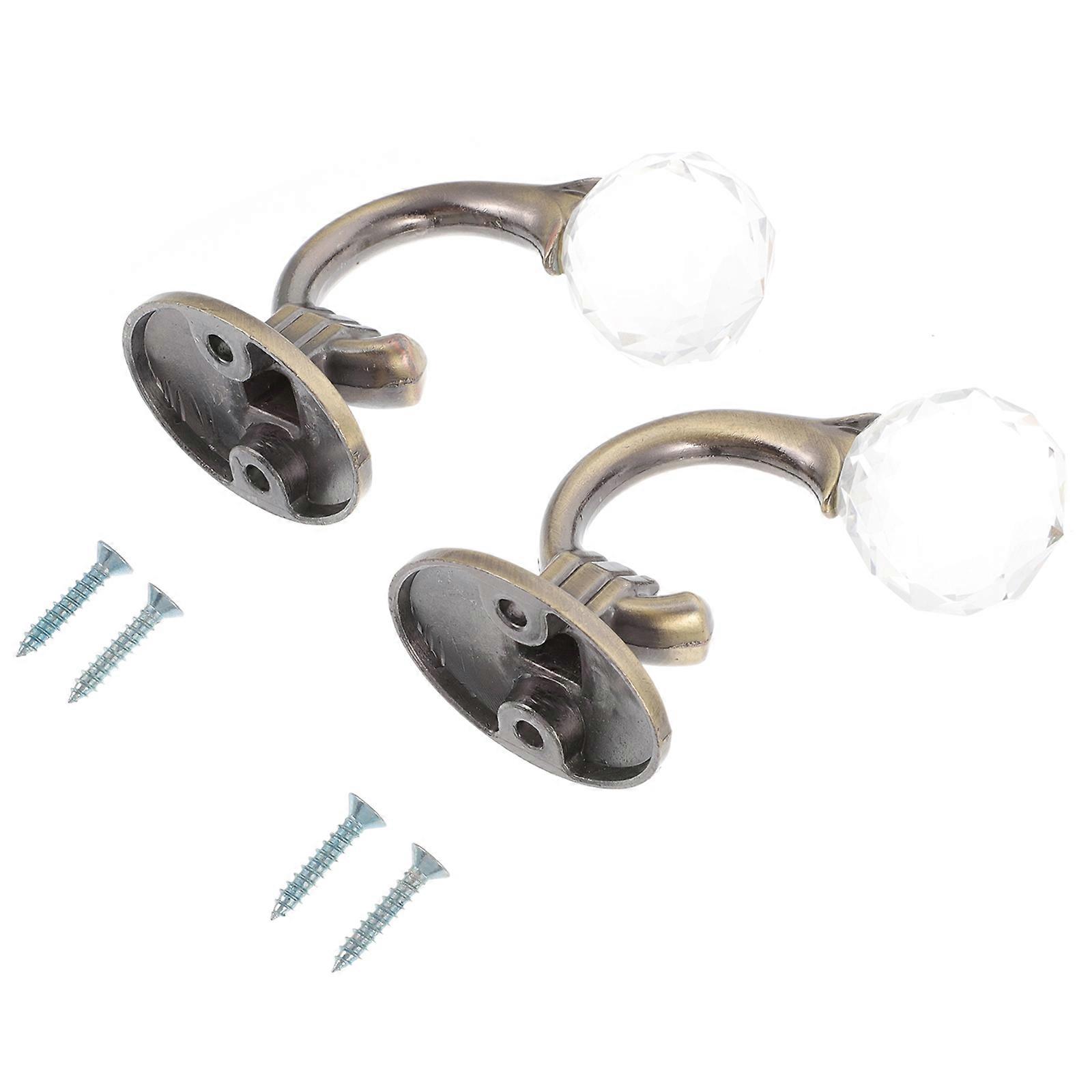 Zinc Alloy and Crystal Curtain Hooks for Home Use Lightweight Practical and Rust Resistant 2 Pieces