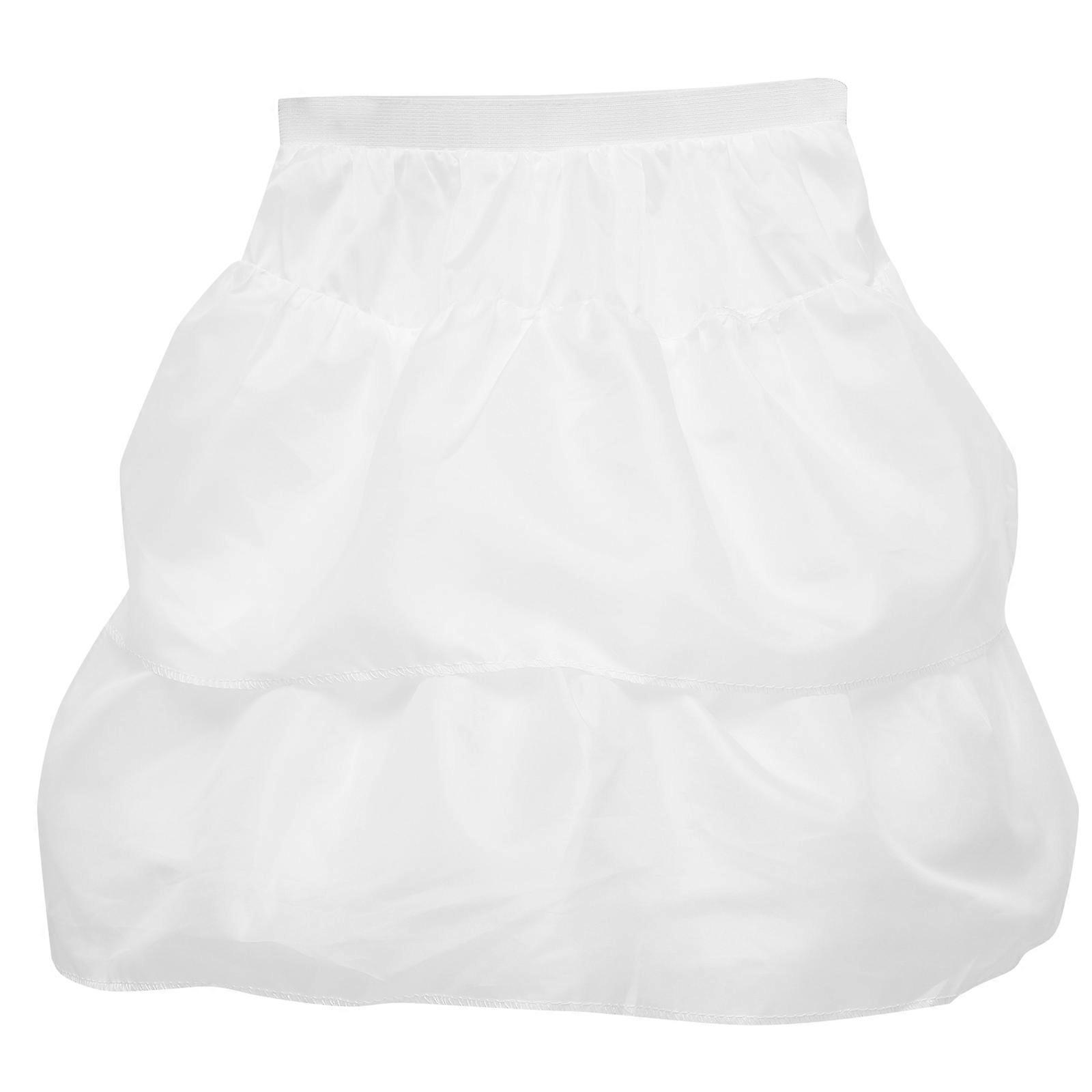 Lolita Dress Underskirt Petticoat For Kids Girls Round Hemline Support White Cotton 1Pack