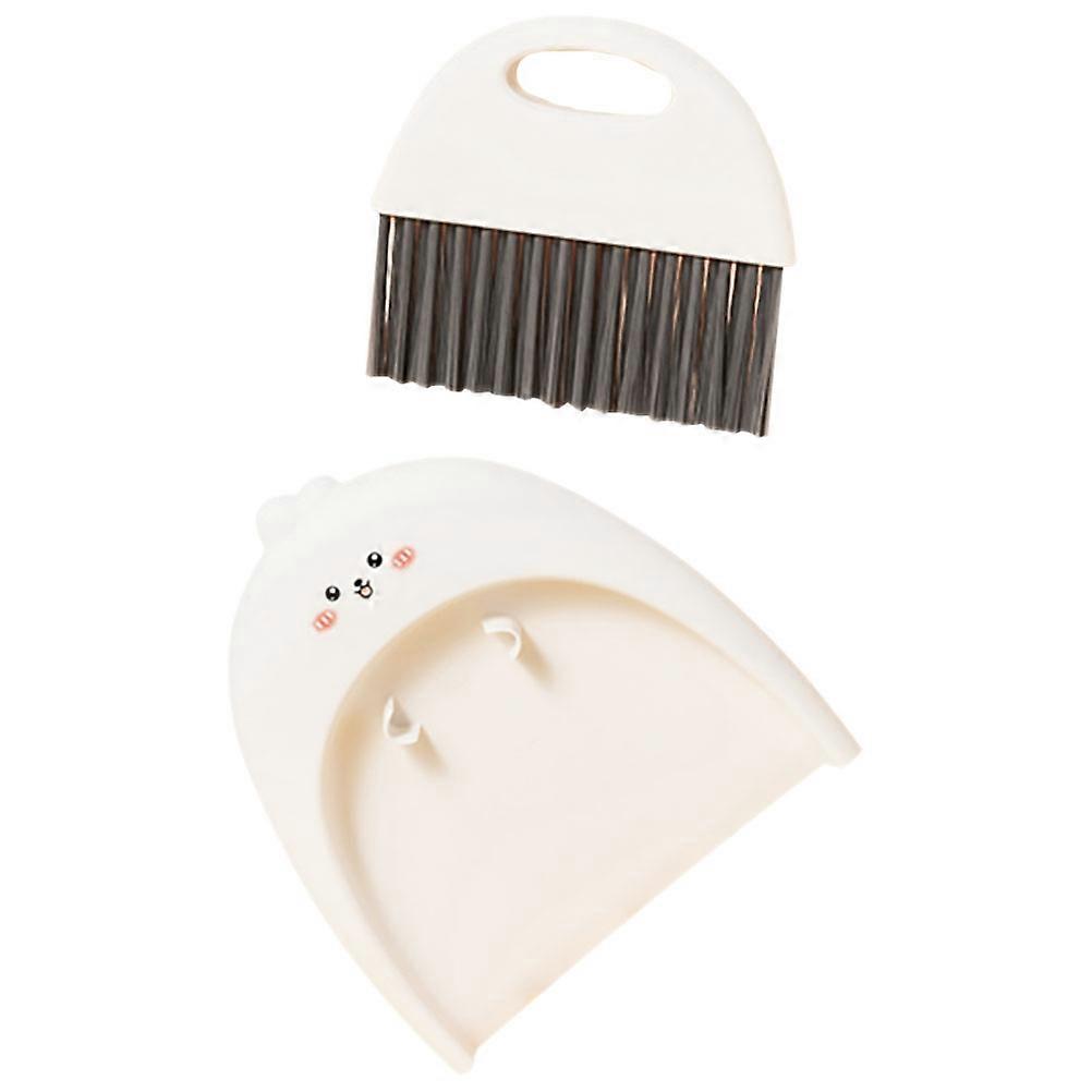 Mini Broom and Dustpan Set for Home Use Beige Safe PP Nylon Material Lightweight Practical