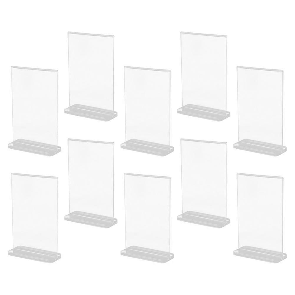 Clear Acrylic Menu Holder for Restaurants Lightweight Portable with Stable Base TShaped 10Pcs