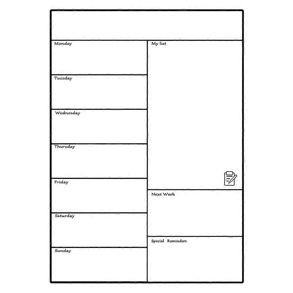Reusable Magnetic Schedule Calendar Sticker for Fridge Decor Thick White PET Material Ideal for