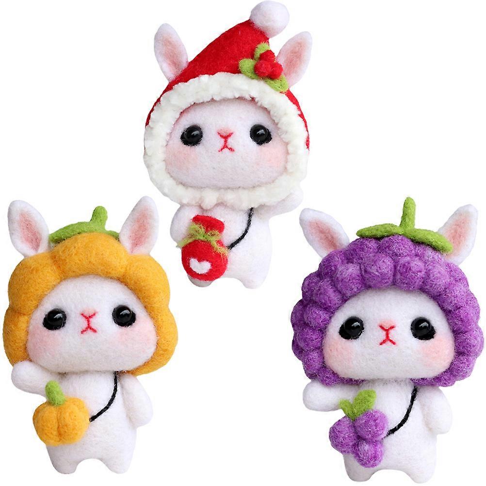 Handmade Material Kit 3 Sets Suitable for DIY Craft Making Activities Kids Accessory Rabbit Shape Multi Color