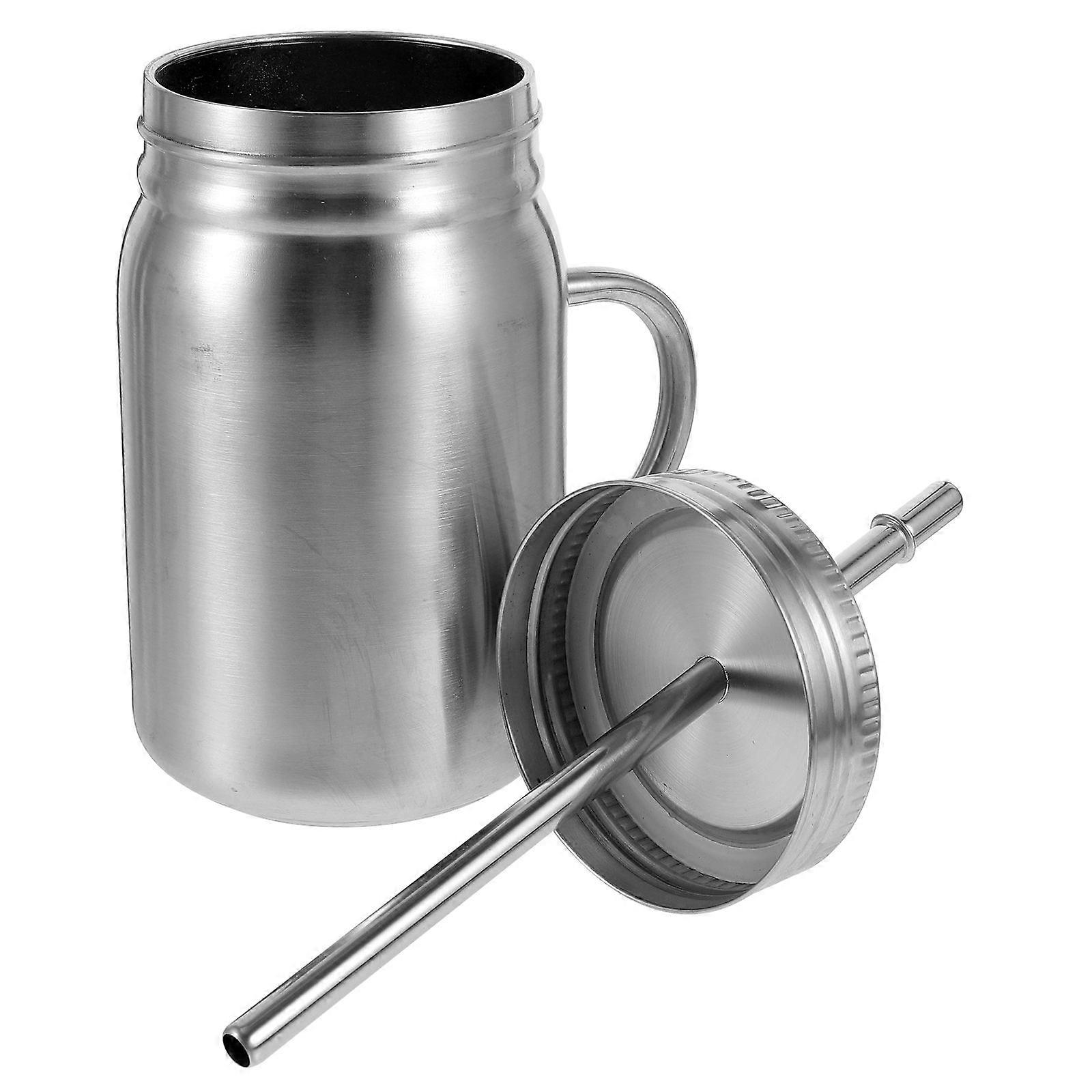 Stainless Steel Drinking Mug With Lid Suitable For Kitchen And Shatter-Proof 1Set