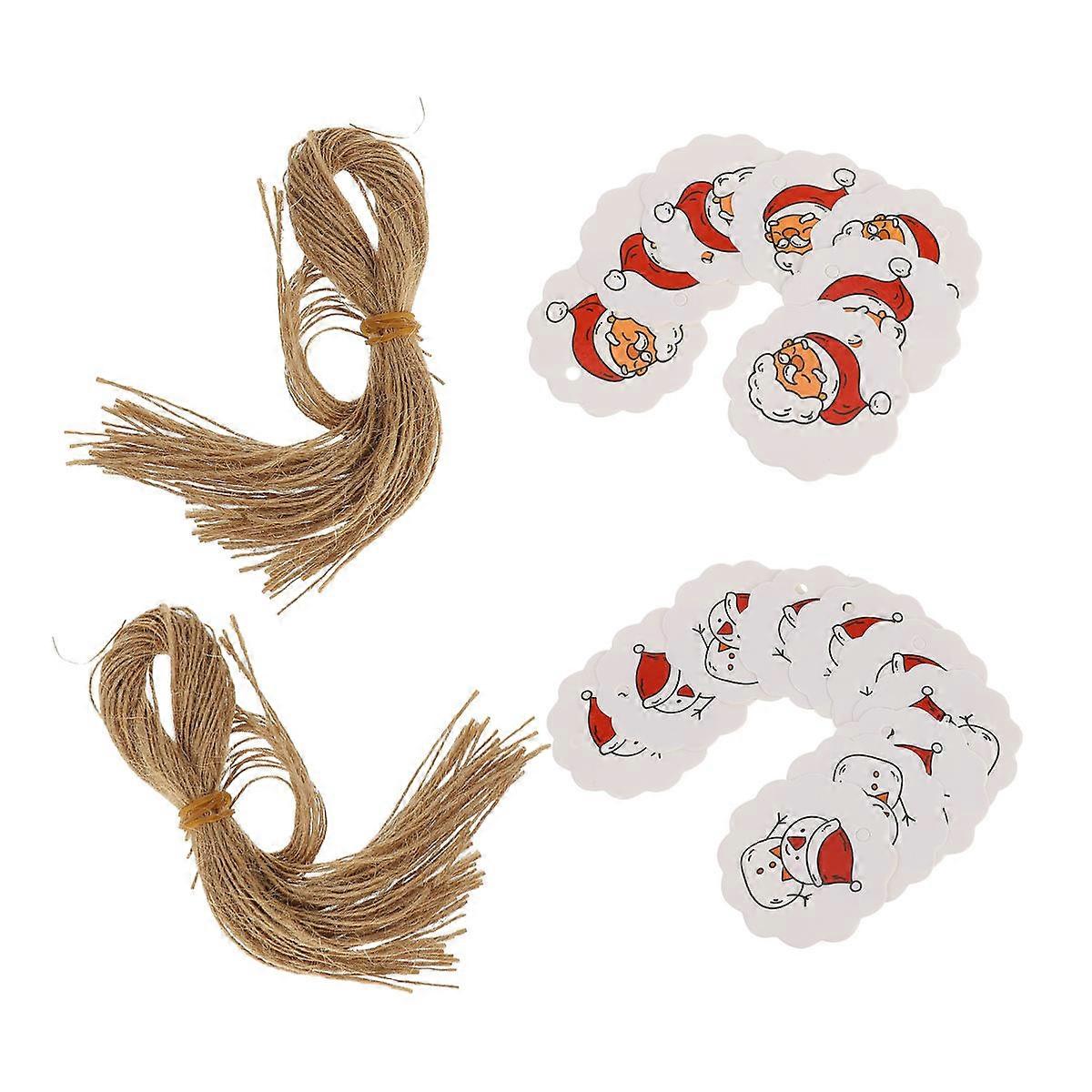 White DIY Tag Gift Set With Rope Ideal For Christmas Tree And Festive Party Decorations 100 Sets