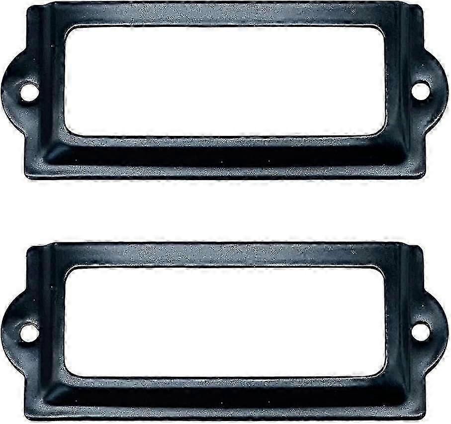 [24 Pack] Black Office Library File Drawer Cabinet Card Tag Label Holder Metal Frame 83mm X 30mm