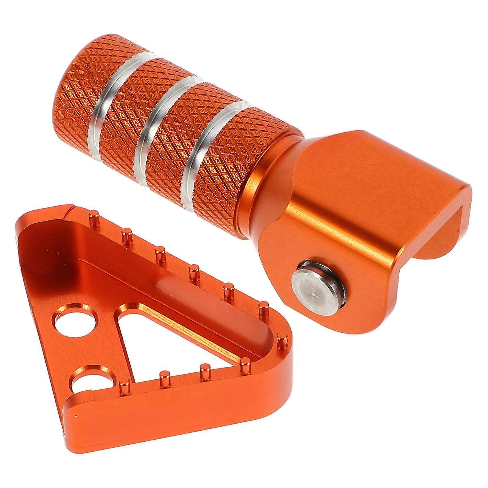 Orange Motorcycle Brake Pedal Kit with Gear Shifter Lever Tip for Enhanced Control and Stylish