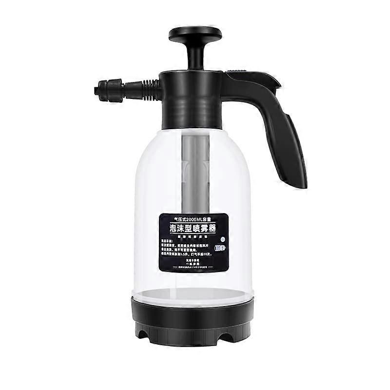 Hand Pump Foam Sprayer 2L Pressure Spray Bottle for Fruits and Gardens – Black and White, Two Modes, Large Spray Surface