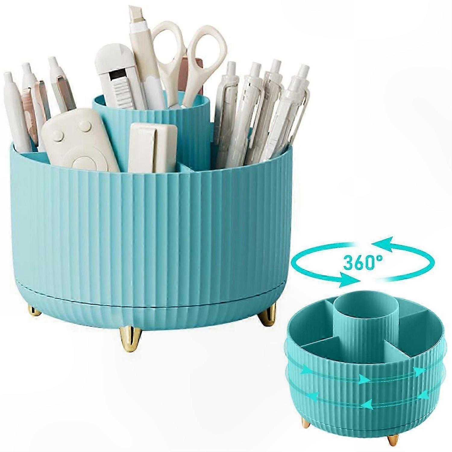 Rotating Cosmetic Storage with 5 Compartments for Makeup and Accessories Organization Solution