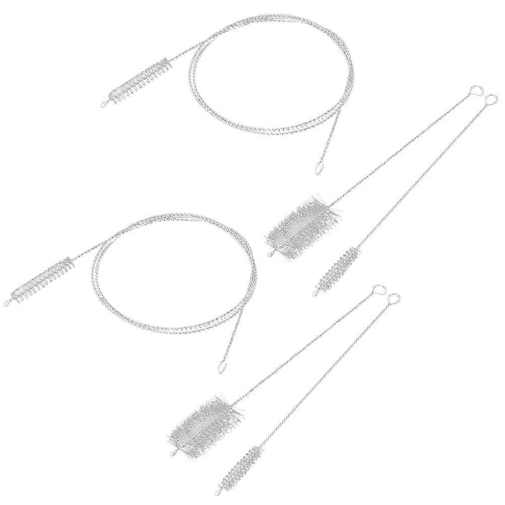 Bouteille d’eau nettoyant brosse ensemble 6 pièces fournitures de nettoyage ménager à usage quotidien nettoyage de laboratoire en nylon argenté et acier inoxydable pour un nettoyage en profondeur
