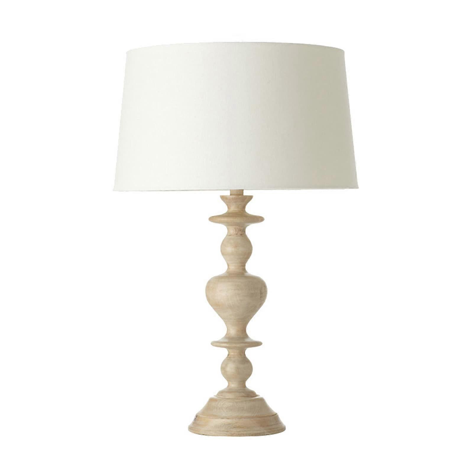 Table Lamp for Desk - Retro Resin Bedside Lamp With Fabric Shade 25.6-Inch Desk LED for Home Office Cafe Restaurant