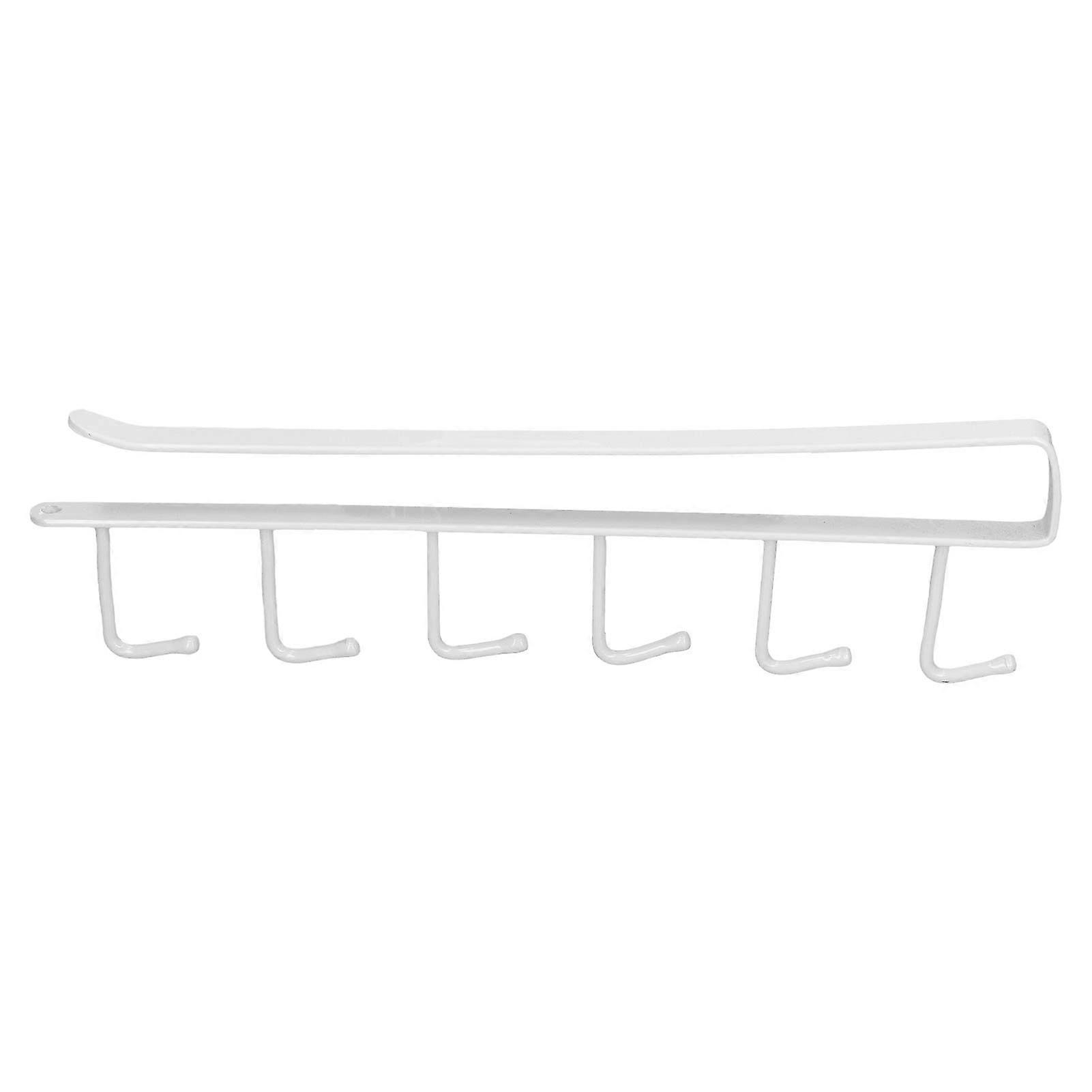 Coffee Mug Holder with Hooks White 6Hook Elegant Style Wearable Kitchen Rack For Home