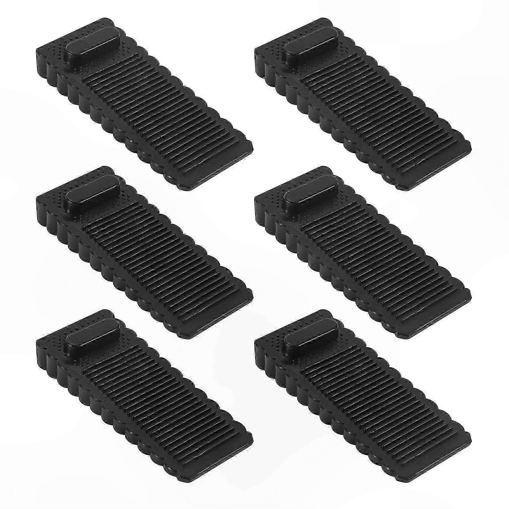 6-Pack Durable Rubber Wedges, Stackable Door Stoppers with Slip-Resistant Design for Various Surfaces