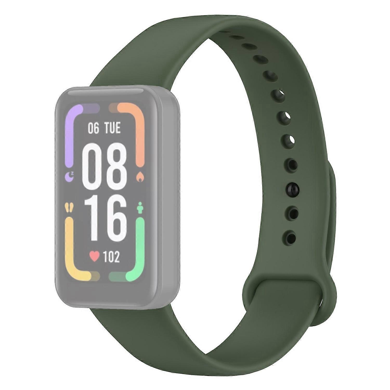For Xiaomi Redmi Smart Band Pro Solid Color Soft Silicone Watch Band Adjustable Wrist Strap - Dark G