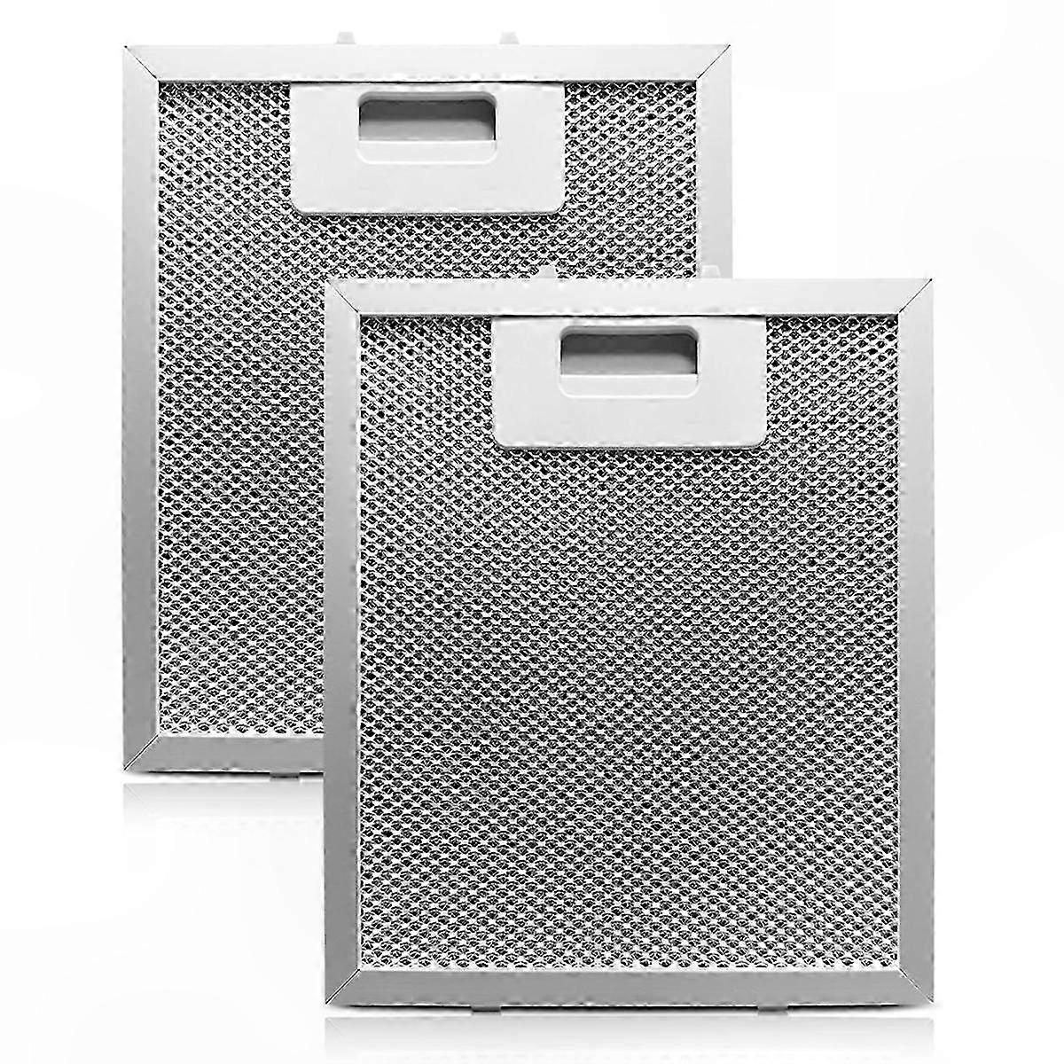 2-Pack Aluminum Mesh Grease Filters for Range Hoods, Compatible with Multiple Brands