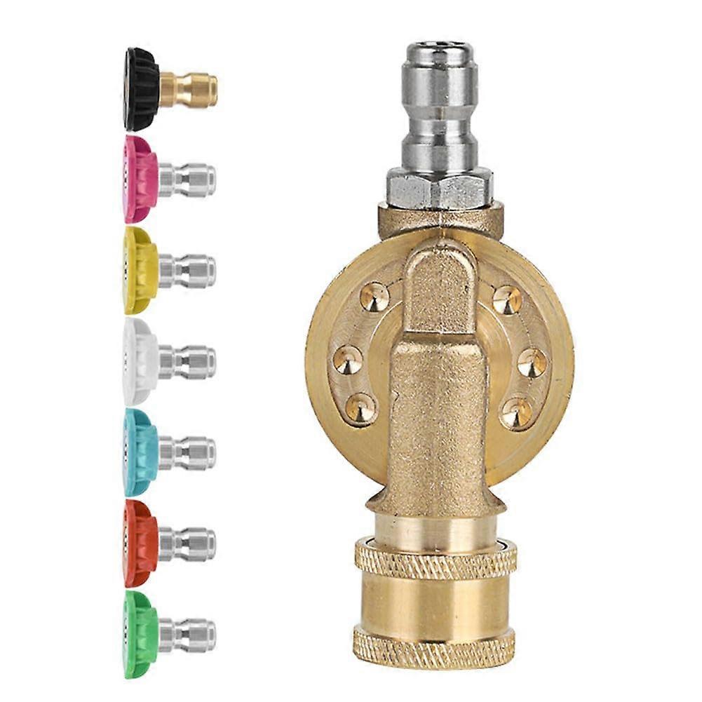14 Inch Quick Connect Adapter for Pressure Washers With 7 Speed Swivel Joint Brass And Stainless Steel Build