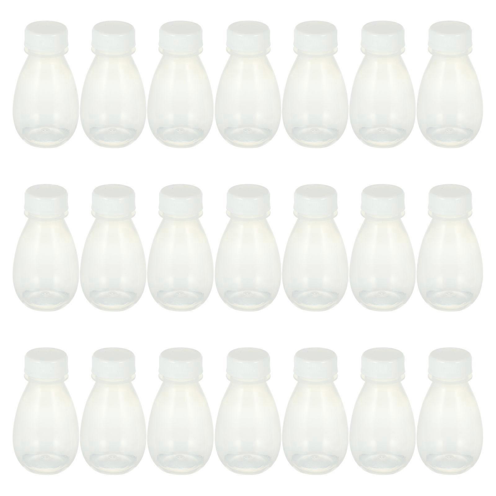 Clear Drinking Bottle Plastic Juice Bottle with Lid for Breakfast Storage Container Pp Material Easy to Clean 30Pcs