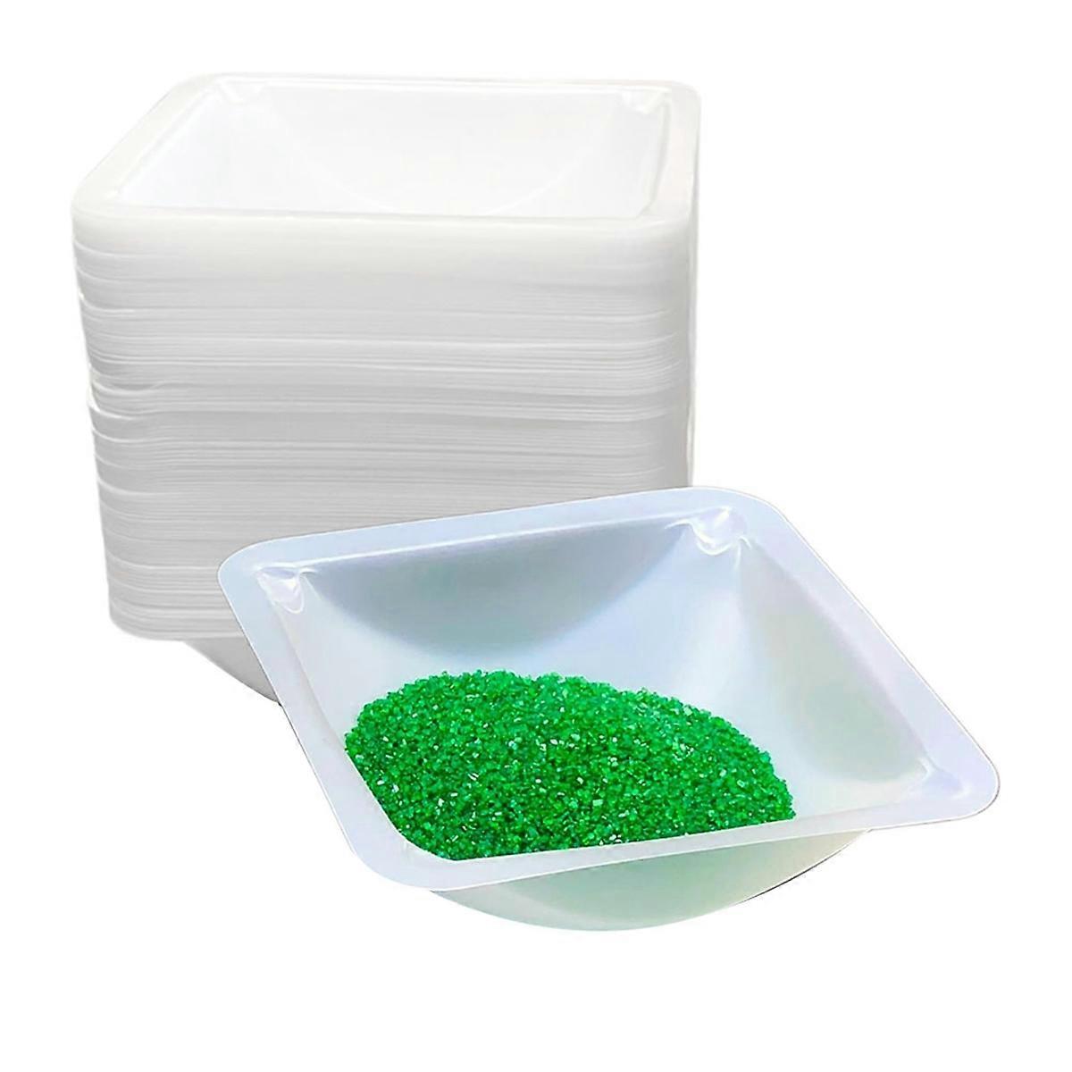 Weigh Boats 100ml Disposable Plastic Trays for Scale, Anti-Static Tray Weighing Dishes, Polystyrene Lab Dish 100pcs