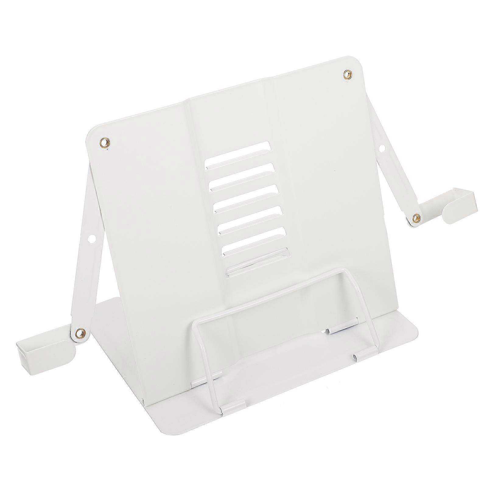 Reading Book Stand Multi-Functional Storage Holder for Library White Iron Material 1Pcs