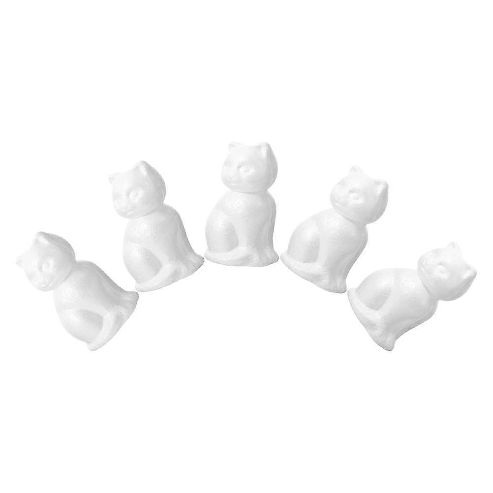 5pcs Foam Cat Models DIY Craft Supplies for Painting & Decorating – Blank Embryos for School Projects, Parties & Educational Activities