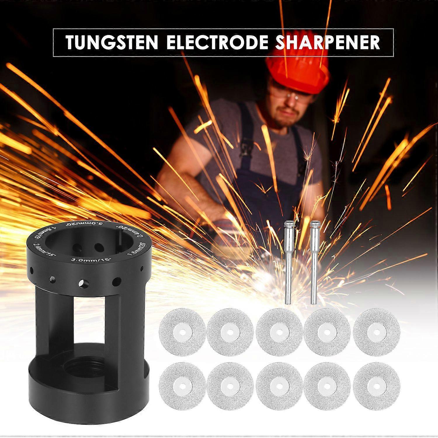 Handheld Chainsaw Sharpener Portable Chain Grinder Electric Saw Electric Grinding Tool Sharpener Set with Grinding Head + Angle Guide + Tungsten Elect