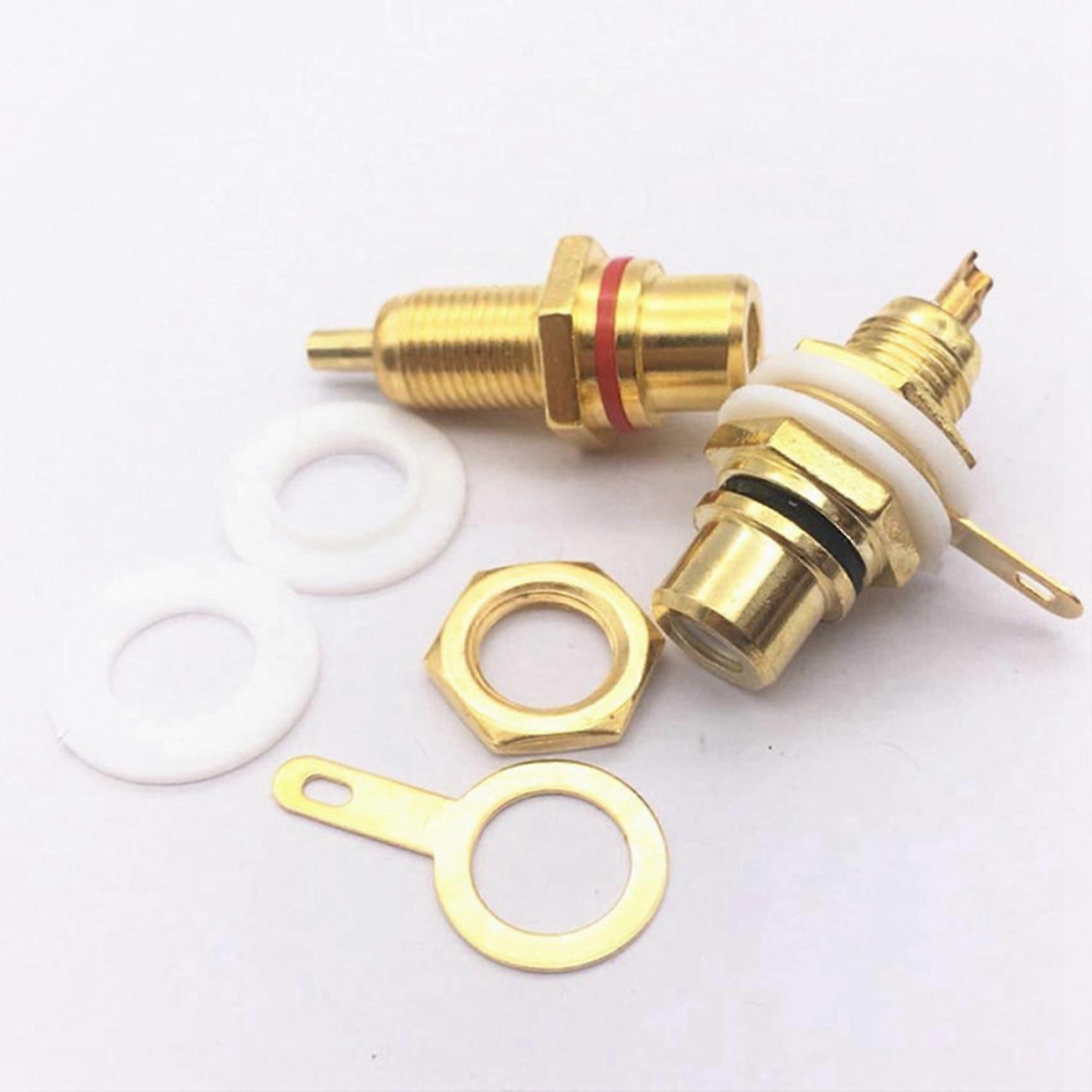 40pcs Gold Plated Rca Terminal Jack Plug Female Socket Chassis Panel Connector For Amplifier Speake