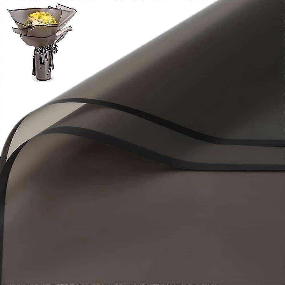 20 Pcs Black Border Flower Wrapping Paper,Waterproof alentine's Day Bouquet