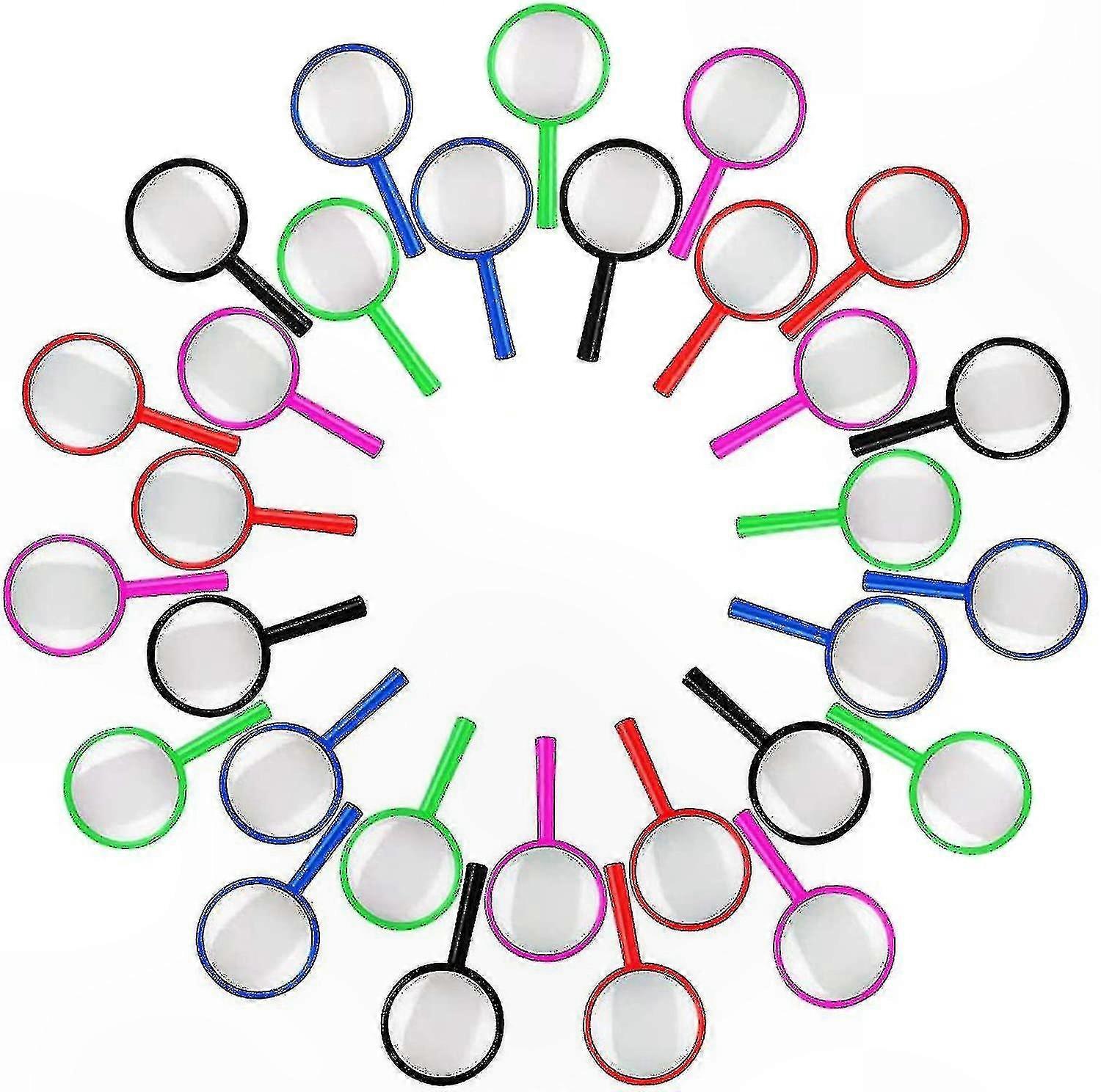 30-Pack Mini Magnifying Glasses in Assorted Colors for Children