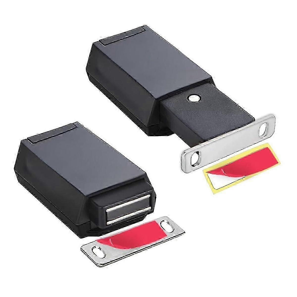 2 Pack Heavy Duty Push Latch & Lock Compatible with Hidden Door touch Latches and Catch Magnet Push