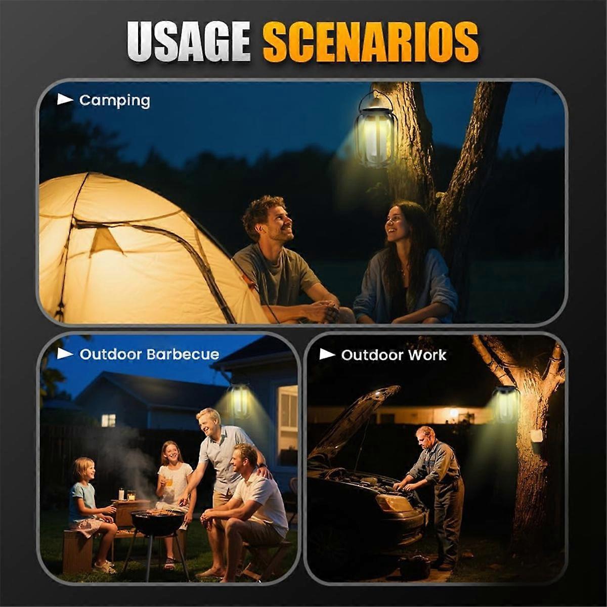 2PCS Solar Flameless Lantern Light with Base 4 Modes Adjustment