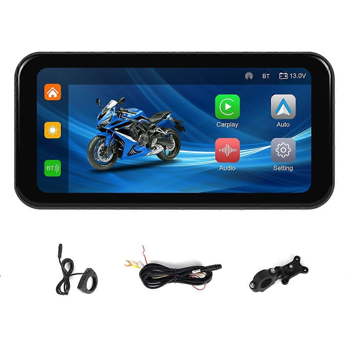 6.25inch Motorcycle DVR Wireless Carplay Screen Portable Motorcycle Navigation Android Auto Monitor Multimedia Player