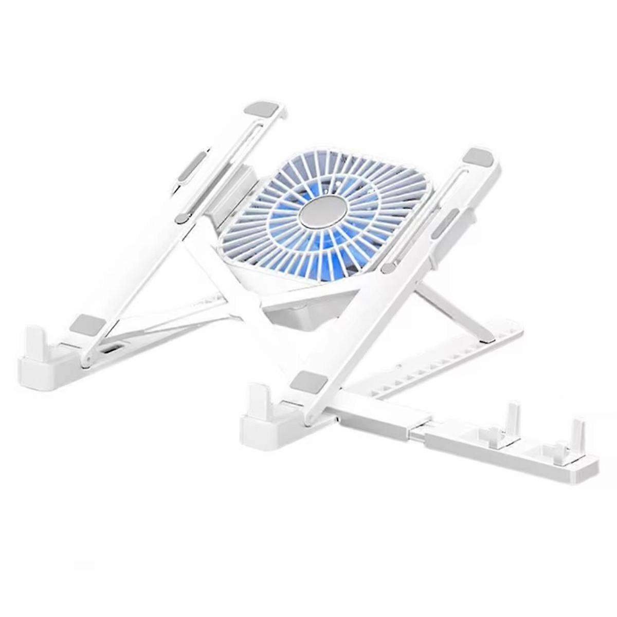 Cooling Pad Foldable Laptop Stand Holder with Cooler Fan Tablet Mount Bracket Notebook Cooling Stand with Phone Holder B