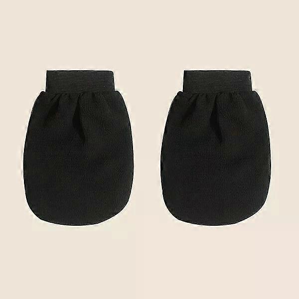 Black bath gloves, double-sided design, suitable for all skin types