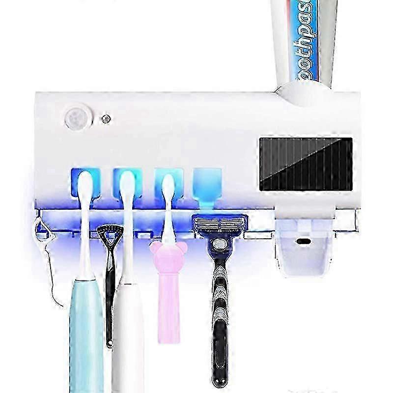 2 In 1 UV Toothbrush Sterilizer With Automatic Toothpaste Dispenser Ultraviolet Antibacteria Toothbrush Toothpaste Holder