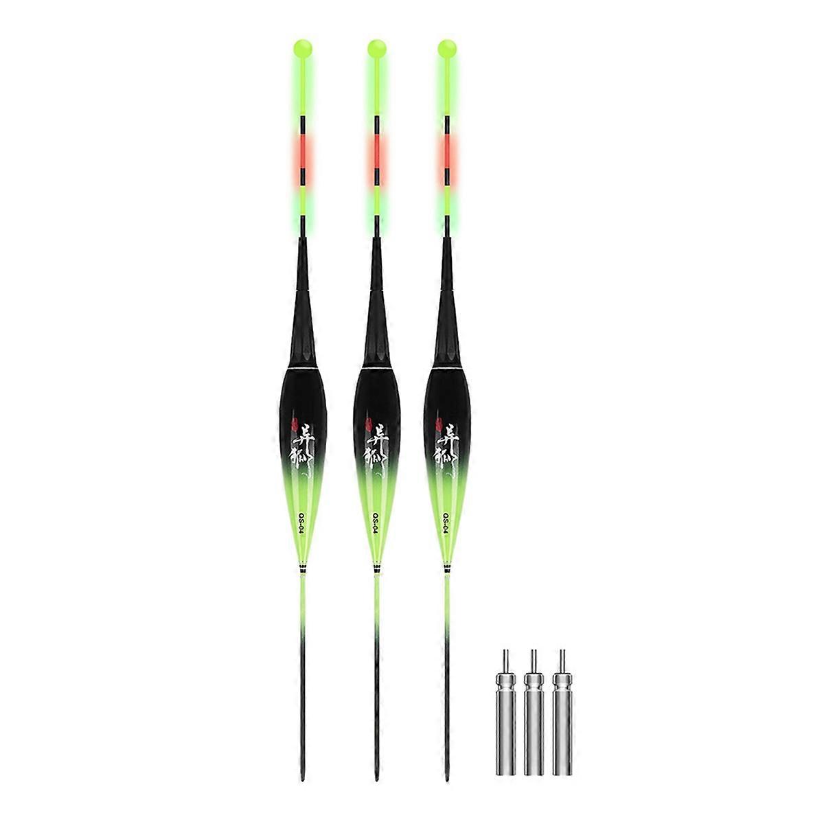 3pcs Luminous Fishing Slip Floats LED Electronic Night Fishing Floats Sensing Color Change Buoys