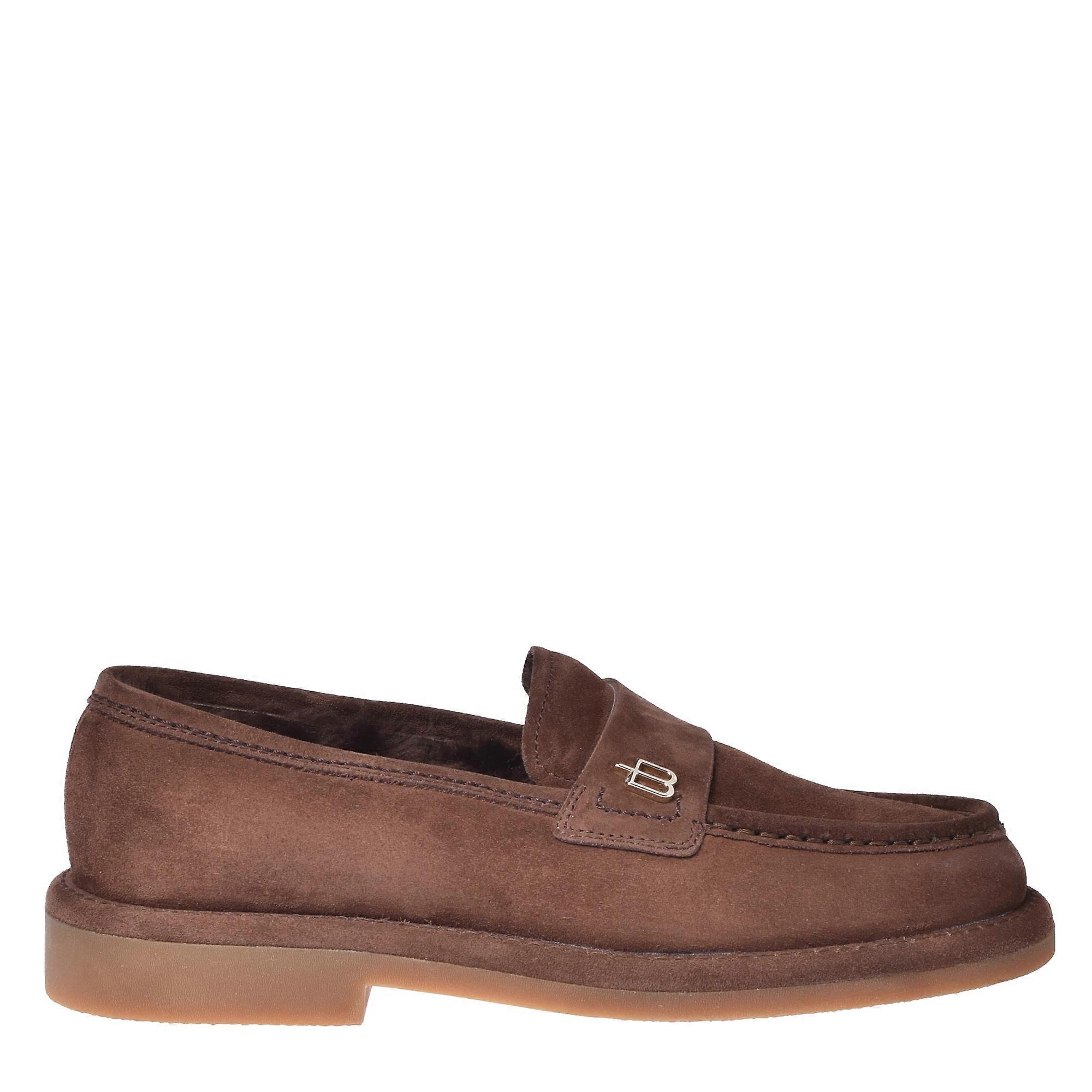 Baldinini - Taupe Suede Leather Loafers