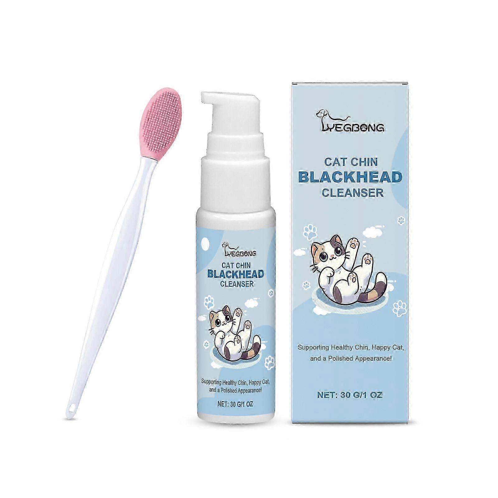 cat chin acne treatment with brush