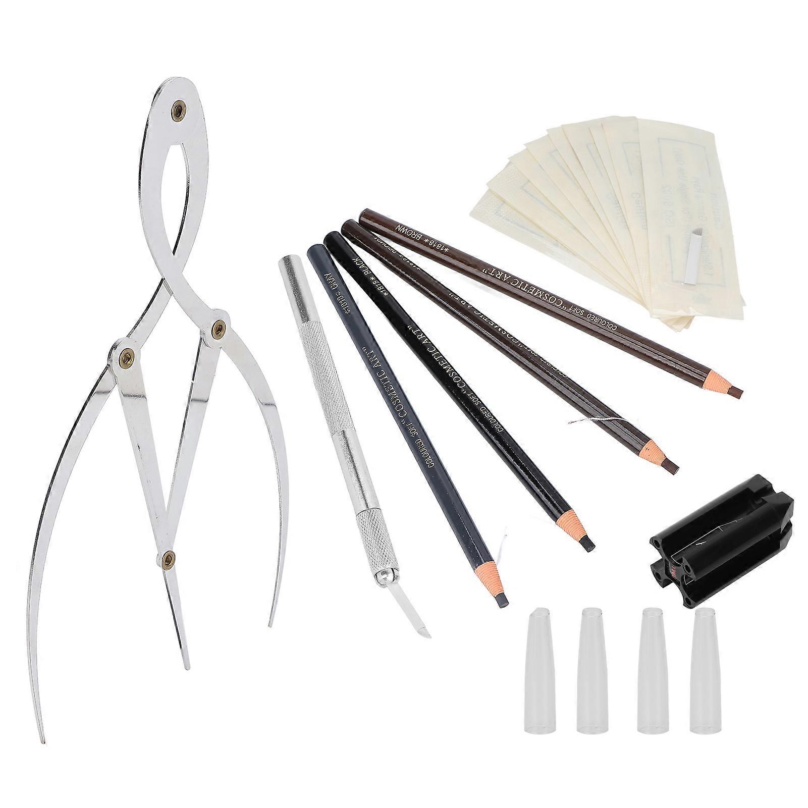 Eyebrow Microblading Kit with P17 Needle, 18cm Pencil, Ruler, Pen