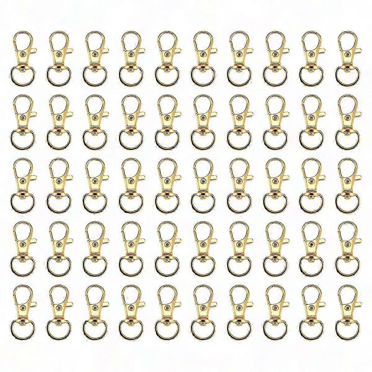 50 Pcs Silver Metal Swivel Lobster Claw Clasps, Lanyard Snap Hook with Swivel