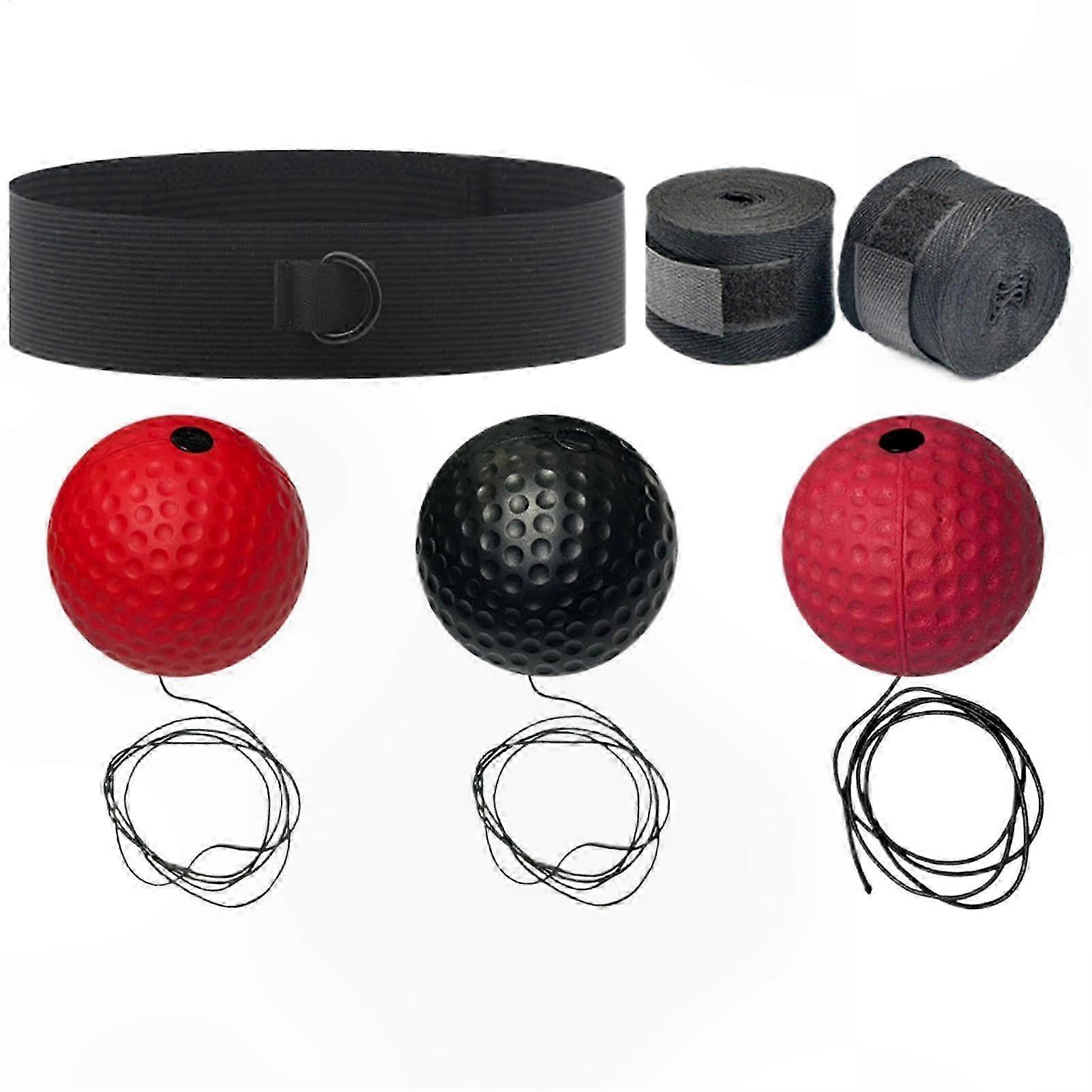 Adjustable Reflex Ball Set with Headband for Training Hand-Eye Coordination and Reflexes, Ideal for Beginners in Boxing and Sports