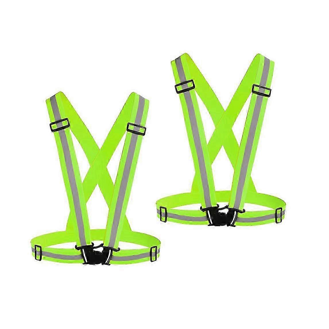 2 Pack reflective adjustable vests for night cycling and hiking 2025