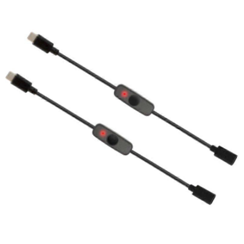 Power Switch USB Type C with Indicator Light Male to Female USB-C Extension Cable Switch for 4B 2 P