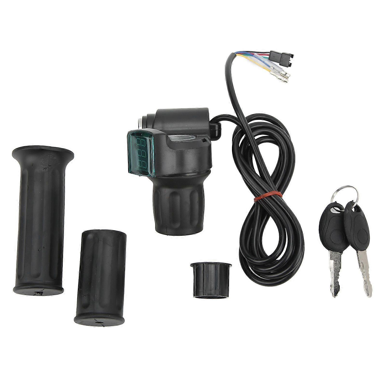 Electric Bike Twist Throttle Grip Set Universal Speed Governer with Display Right Half Grip for Electric Vehicles