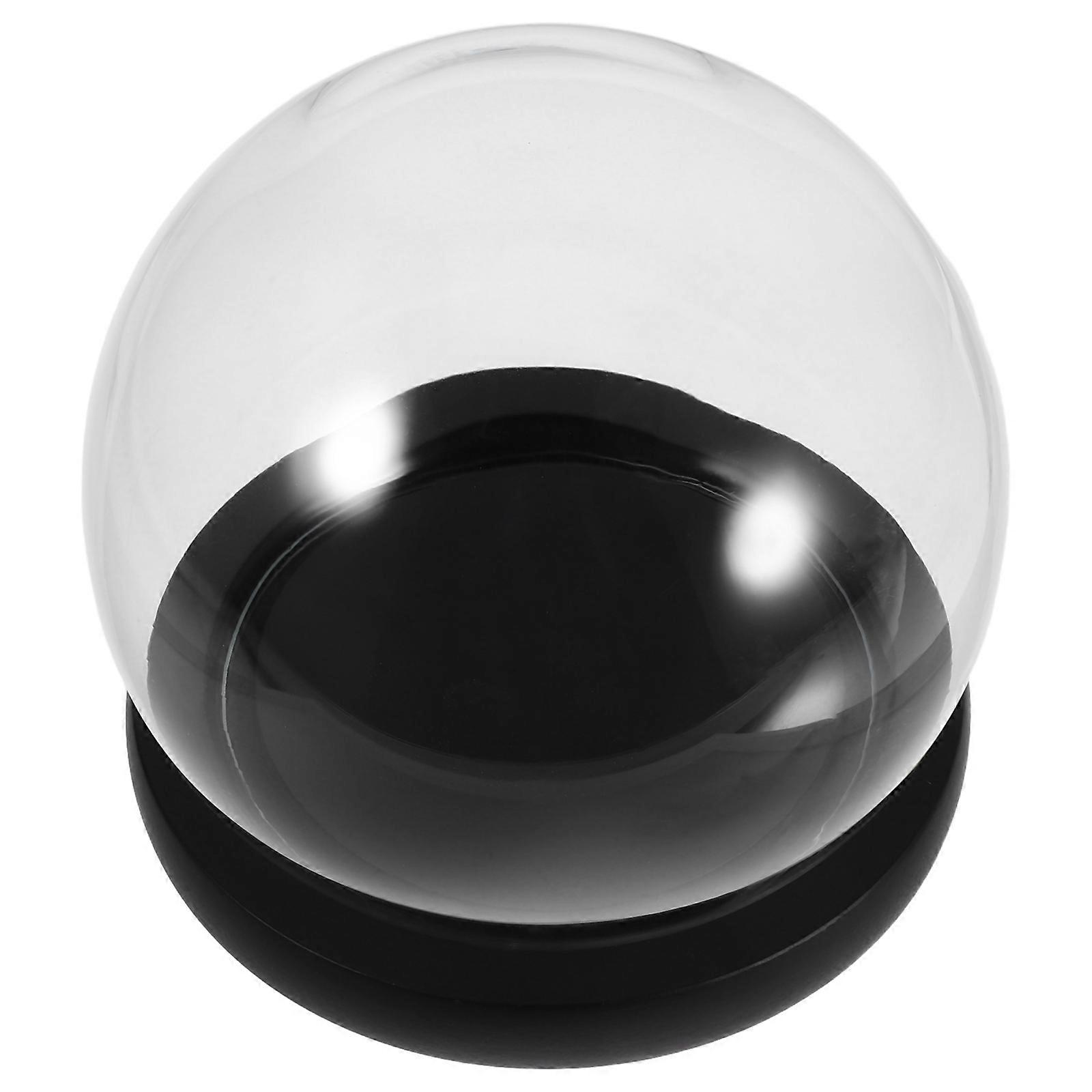 Transparent Glass Cloche Dome for Eternal Flower Display with Wooden Base