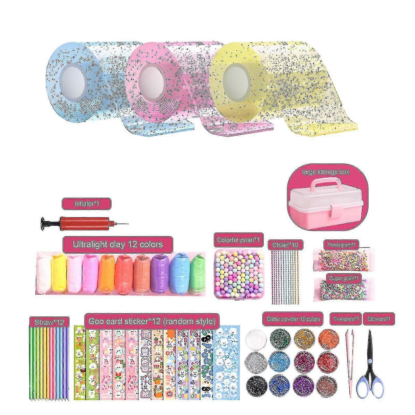 Nano Tape Bubble Kit For Kids With Step-by-step Video Tutorials, Nano Double Sided Adhesive Gel Grip Traceless Tape Nano Magical Tape Bubbles_cc