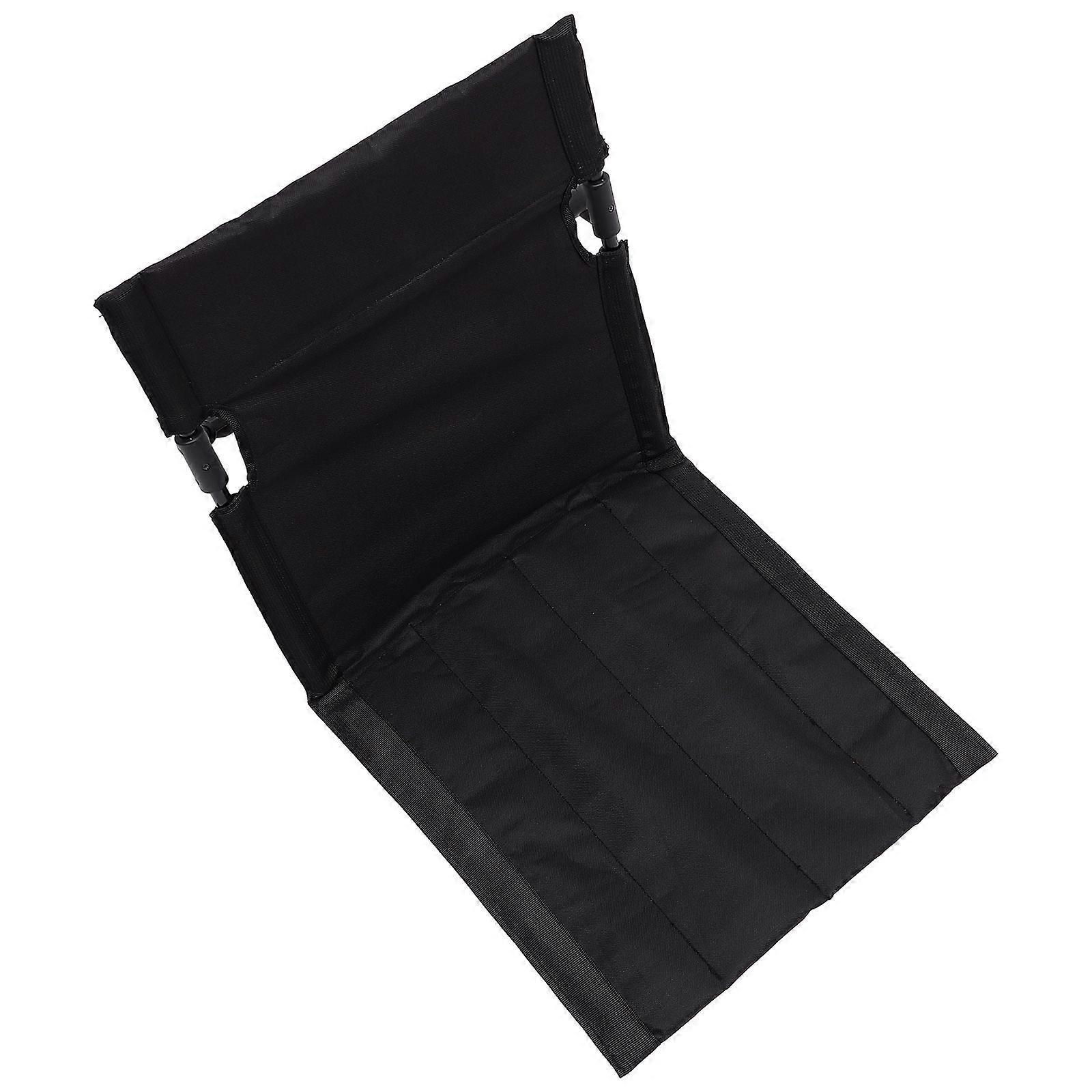 Foldable Beach Chair Foldable Leisure Chair Camping Chair Black Oxford Cloth Metal Adjustable Backrest 1Pcs