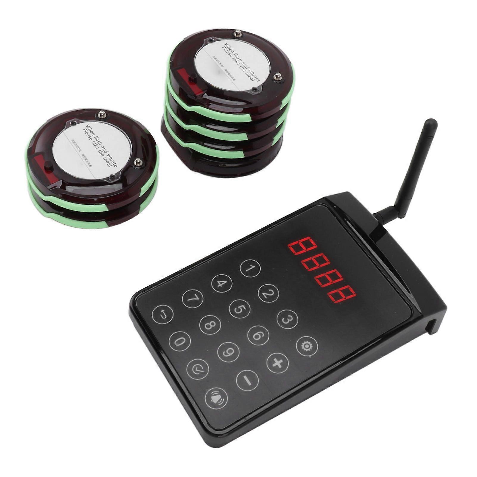 Wireless Restaurant Pager System 10 Beepers 1000m Range IP67 Waterproof